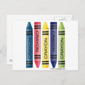 Carte Postale Cinq crayons gras (Devant / Derrière)
