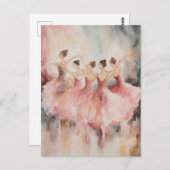 Carte postale Cinq Danseurs De Ballet (Devant / Derrière)