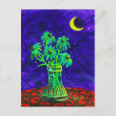 Carte Postale Cinq joyeuses fleurs vertes (Devant)