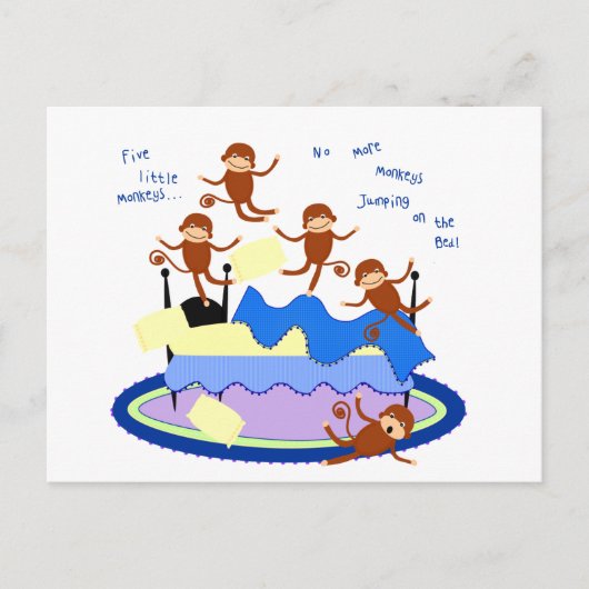 Carte Postale cinq petits singes (Devant)