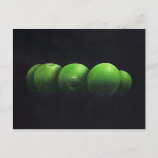 Carte Postale Cinq pommes vertes (Devant)
