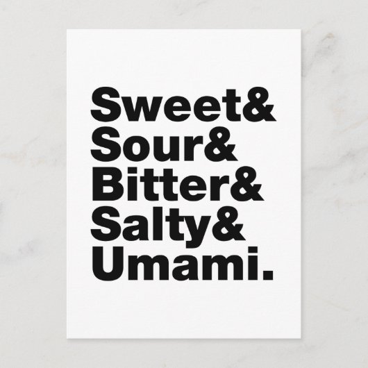 Carte Postale Cinq saveurs de base (Devant)
