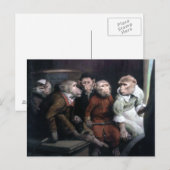 Carte Postale Cinq singes fantaisistes (Devant / Derrière)