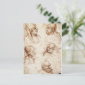 Carte Postale Cinq têtes de caricature de Léonard de Vinci (Debout devant)