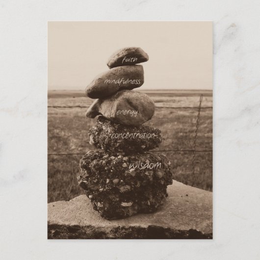 Carte Postale Cinq vertus du zen (Devant)