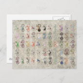 Carte Postale Cinquante bicyclettes (Devant / Derrière)