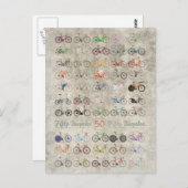 Carte Postale Cinquante bicyclettes (Devant / Derrière)