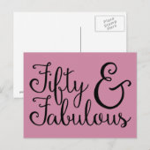 Carte Postale Cinquante et fabuleux anniversaire, typographie no (Devant / Derrière)