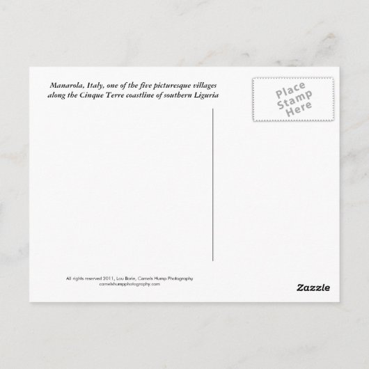 Carte postale Cinque Terre (Dos)