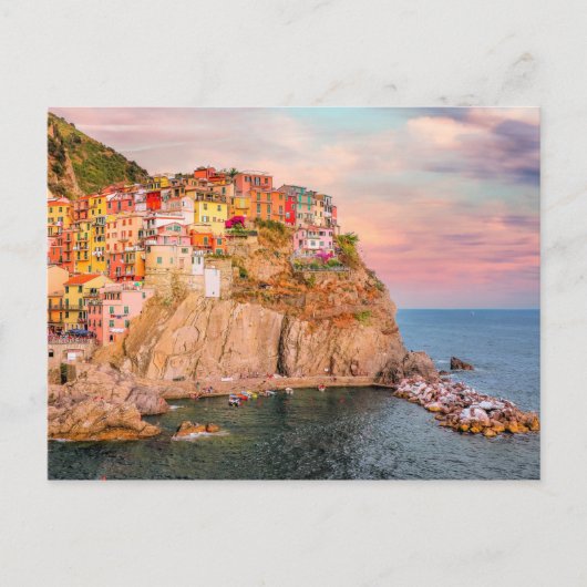 Carte Postale Cinque Terre, coucher de soleil (Devant)