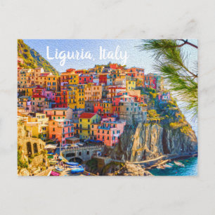 Carte Postale Cinque Terre Ligurie Italie Maisons Colorées au Bo