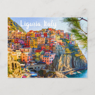 Carte Postale Cinque Terre Ligurie Italie Maisons Colorées au Bo