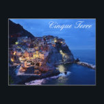Carte postale Cinque Terre Nightline<br><div class="desc">Carte postale de Cinque Terre,  Nord-Ouest de l'Italie,  Villages côtiers près de Milan,  Gênes</div>