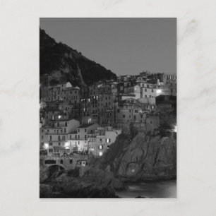 Carte Postale Cinque Terre noire et blanche