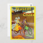 Carte Postale circa 1900 Peugeot bicyclettes et (Devant / Derrière)