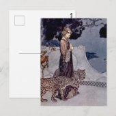 Carte Postale « Circé avec des léopards » d'Edmund Dulac (Devant / Derrière)