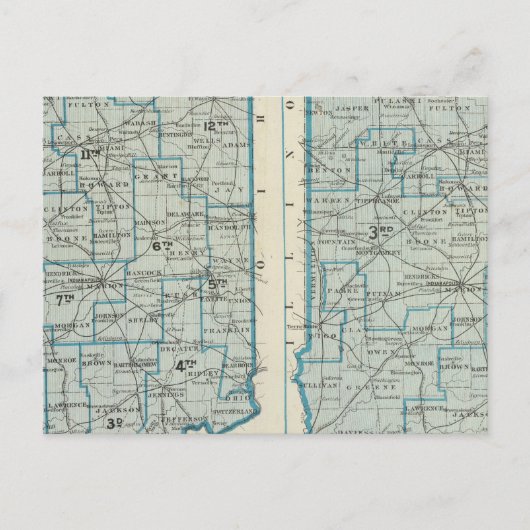 Carte Postale Circonscriptions du Congrès Circonscriptions judic (Devant)