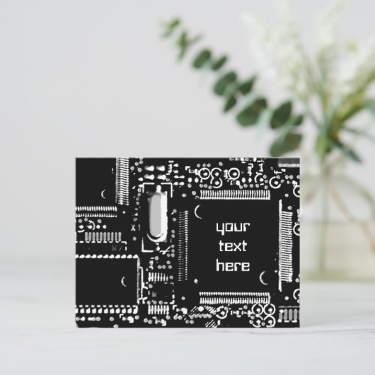 Carte postale Circuit B&W 2 "Your Text" (Debout devant)