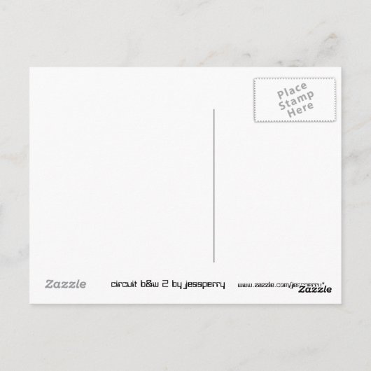 Carte postale Circuit B&W 2 "Your Text" (Dos)