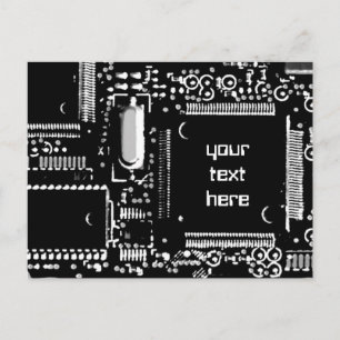 Carte postale Circuit B&W 2 "Your Text"