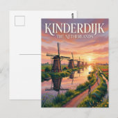 Carte Postale Circuit cyclable de Kinderdijk Pays-Bas (Devant / Derrière)