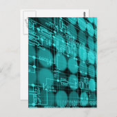 Carte Postale Circuit informatique futuriste Cyberpunk (Devant / Derrière)