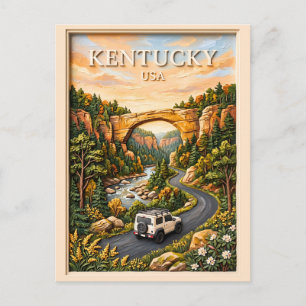 Carte Postale Circuit routier 3D texturé Kentucky USA Red River