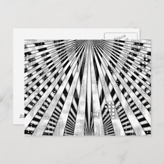 Carte Postale Circuitrie Abstraite et conception d'éclatement de (Devant / Derrière)