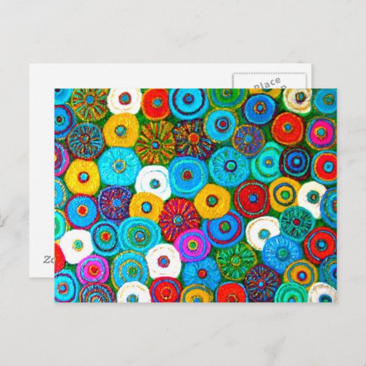 Carte postale circulaire complète (Devant / Derrière)