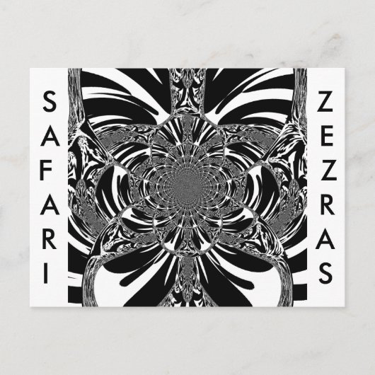 Carte Postale Circulaire Zebra Kaleidoscope Art (Devant)