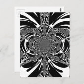 Carte Postale Circulaire Zebra Kaleidoscope Art (Devant / Derrière)