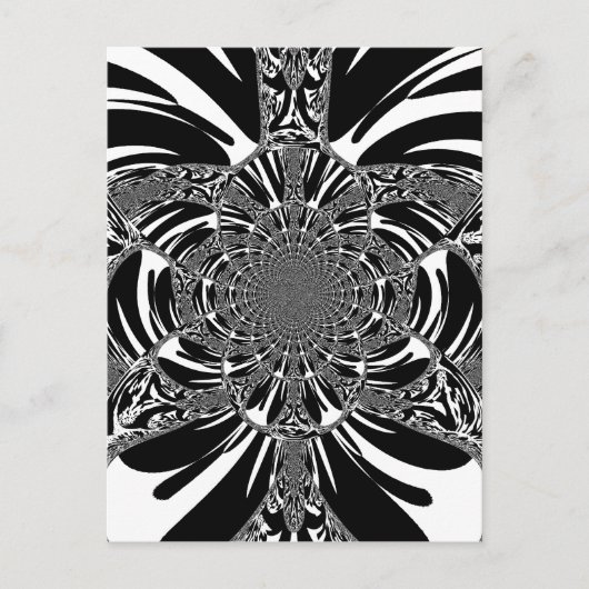 Carte Postale Circulaire Zebra Kaleidoscope Art (Devant)