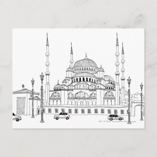 Carte Postale Circulation par mosquée (Devant)