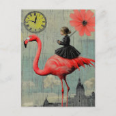 Carte Postale Circuler dans un Flamant rose rose (Devant)