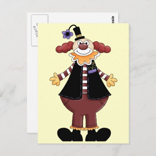 Carte Postale Circus Clown Act (Devant / Derrière)