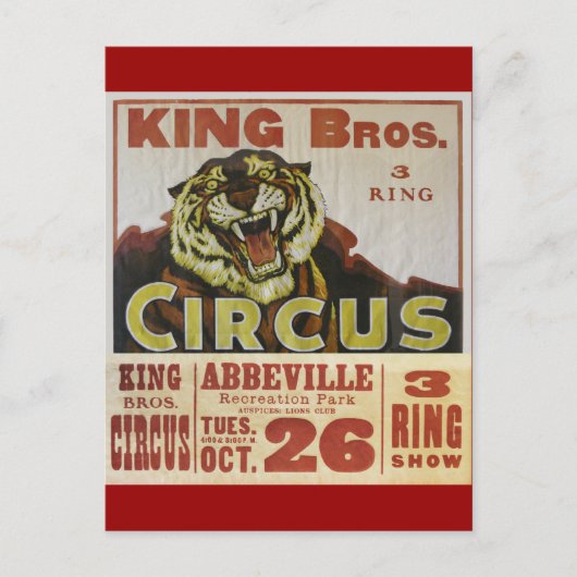 Carte Postale CIRCUS LINE-King Bros. Cirque (Devant)