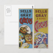 Carte Postale CIRCUS LINE Sells & Grey Circus- (Devant / Derrière)