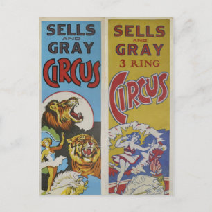 Carte Postale CIRCUS LINE Sells & Grey Circus-