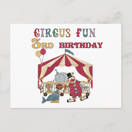 Carte Postale Cirque 3e Anniversaire Tshirts et cadeaux (Devant)
