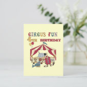 Carte Postale Cirque 4e Anniversaire Tshirts et cadeaux (Debout devant)