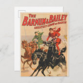 Carte Postale Cirque Avec Des Hommes À Cheval. (Devant / Derrière)