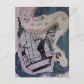Carte Postale Cirque des années 1950 et collage de serpent (Devant)