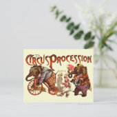 Carte Postale Cirque Procession Eléphant Art antique (Debout devant)