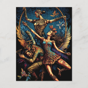 Carte Postale Cirque Trapeze Artistes Artistes Spectateurs Festi