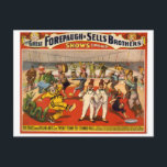 Carte Postale Cirque vintage Forepaugh & Ventes<br><div class="desc">À propos : # Titre : The Great Forepaugh & Sells Brothers spectacles combinés. Les fanatiques et les antiques amusants de vingt idiots au feutre ému. ...  # Date de création/publication : c1899. # Moyenne : 1 impression (affiche) : chromolithographie. # Sommaire : Clowns.</div>
