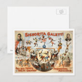 Carte Postale Cirque vintage Galetti et singes (Devant / Derrière)