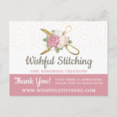 Carte Postale Ciseaux à coudre en or Merci Chic Chic 4-Photo (Devant)