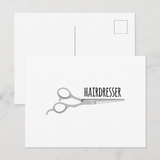 Carte Postale Ciseaux de coiffeur (Devant / Derrière)