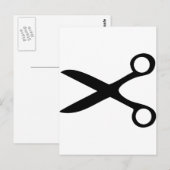 Carte Postale ciseaux de coiffeur noir (Devant / Derrière)