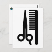 Carte Postale Ciseaux et peigne (Devant / Derrière)